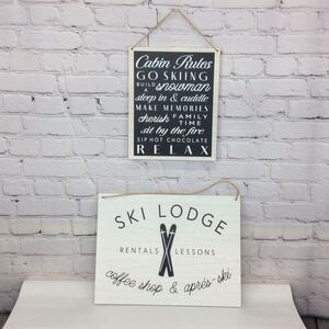 Rustic Cabin Rule & Ski Lodge/Coffee Shop Sign Cabincore Wood Home Decor